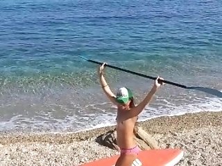 Naked Yoga On Wild Beach